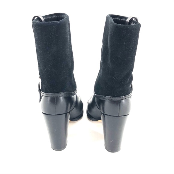 Michael Kors Black Suede Fold Over Booties - Picture 6 of 8